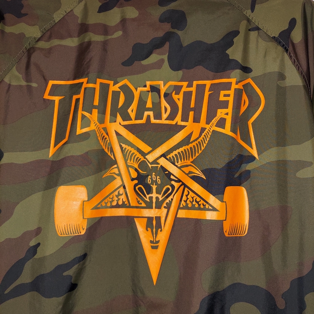 Thrasher windbreaker jacket small camo